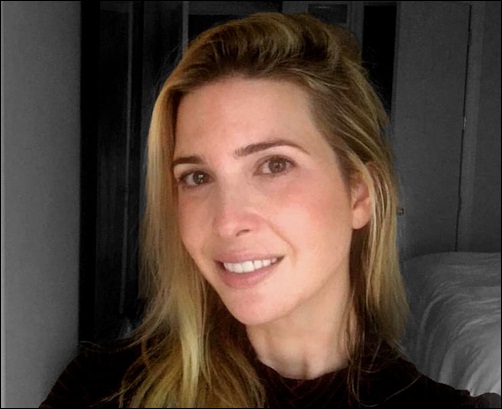 Ivanka Trump selfie with no makeup on face