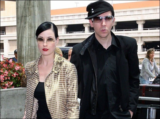 Marilyn Manson without makeup with Wife