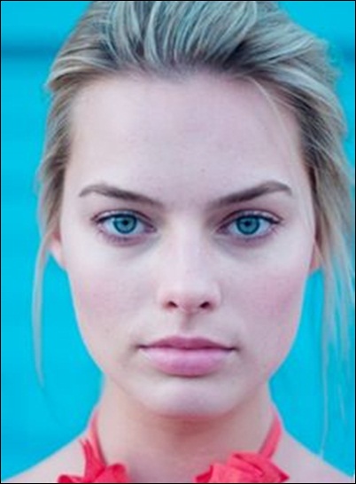 Margot Robbie close up shot show her natural face