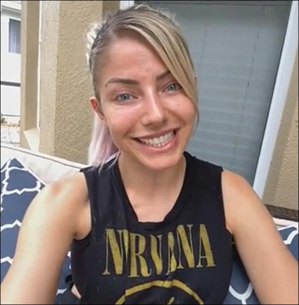 Alexa Bliss With and Without Makeup