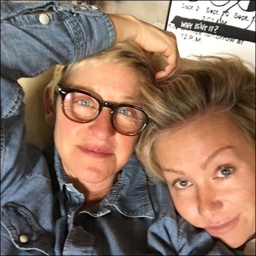 Ellen and Portia Without Makeup