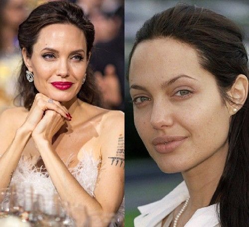 Actress Angelina Jolie Natural Look