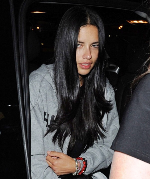 Adriana Lima Natural Hair and Face