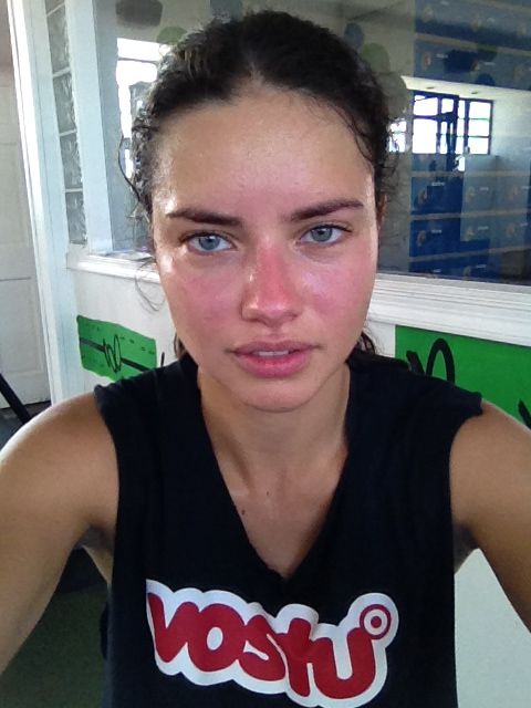 Adriana Lima With and Without Makeup