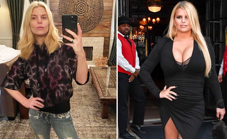 Jessica Simpson With and Without Makeup