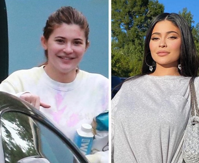 Kylie Jenner With and Without Makeup